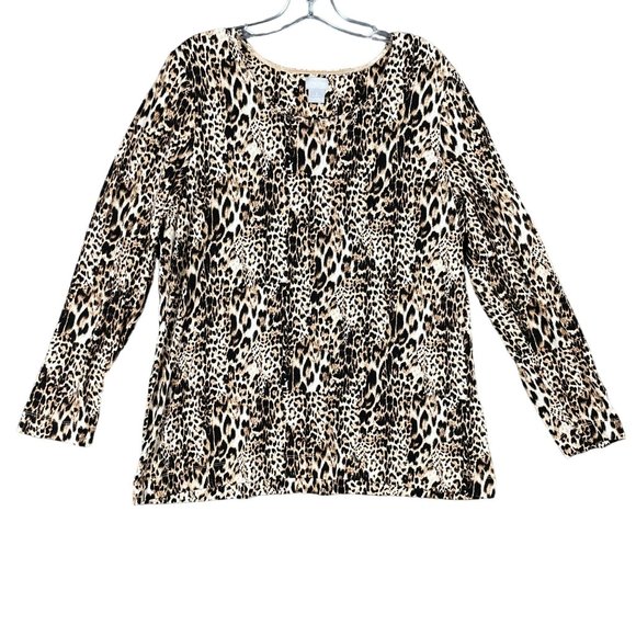 Chicos Top Womens XL/3 Office Work Capsule Everyday Minimal Basic Stretch Comfy - Picture 2 of 11